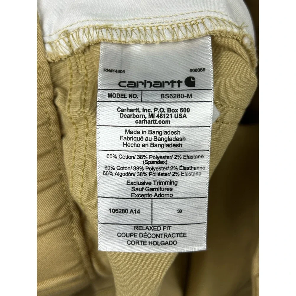 Carhartt Men's Force Relaxed Fit Work Shorts Size 38 Beige 9